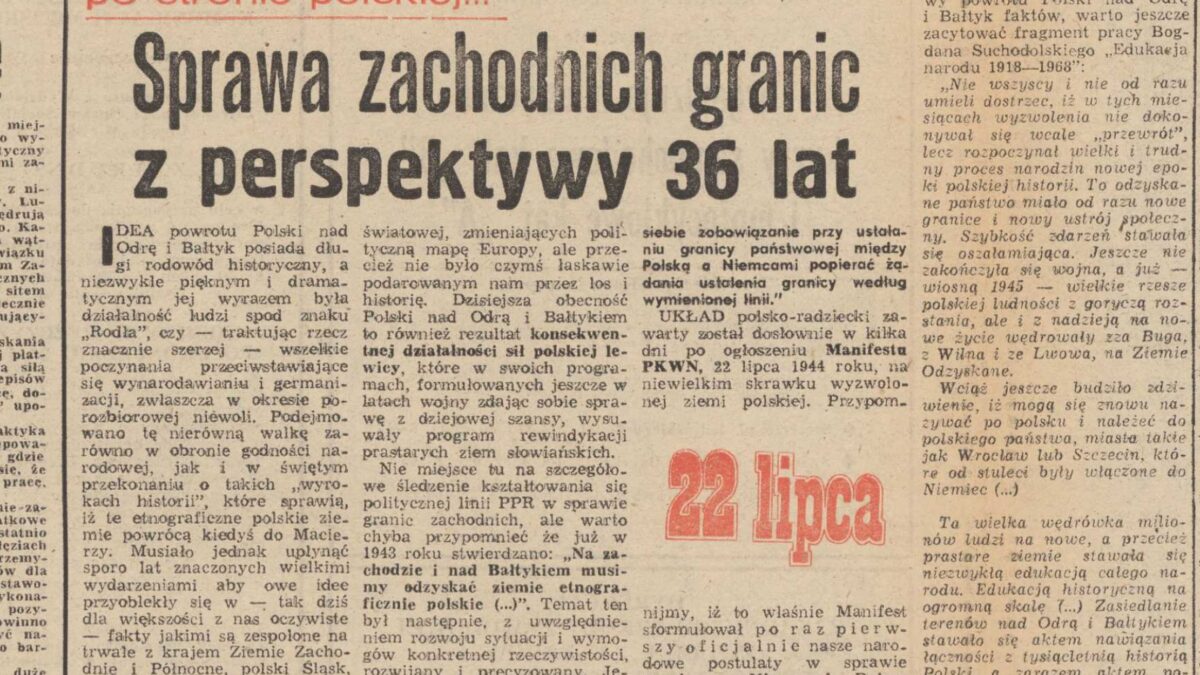 Wzmianka z Kuriera Szczecińskiego o rozmowach polskich ze Stalinem, co do polskości Szczecina po wojnie