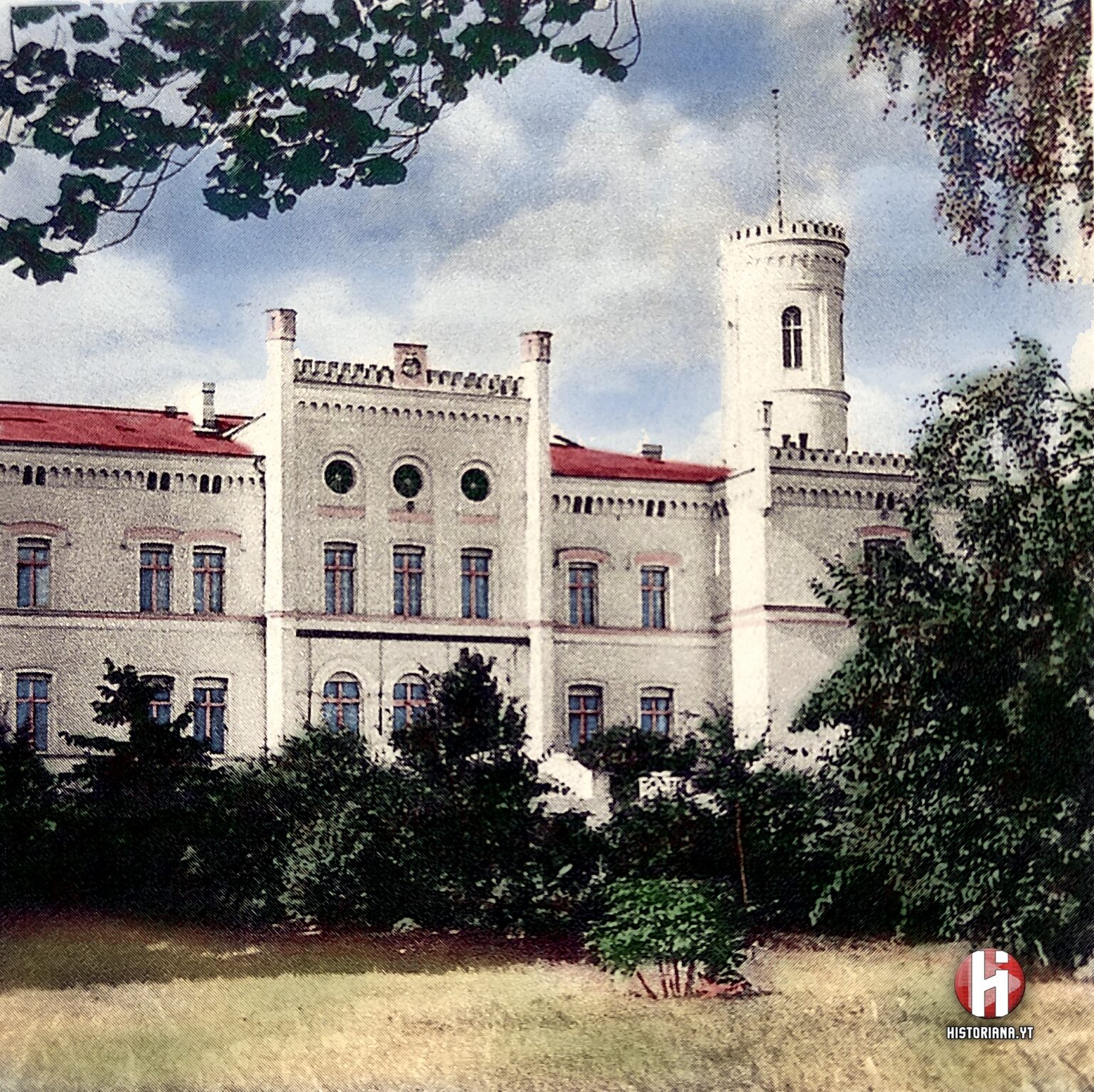 Pałac w Brunn, dziś Bezrzecze. W ręcznej koloryzacji autora.