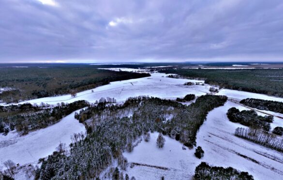 Obszar dawnej osady Charlottenberg w widoku z lotu ptaka, konkretnie drona należącego do autora ;)