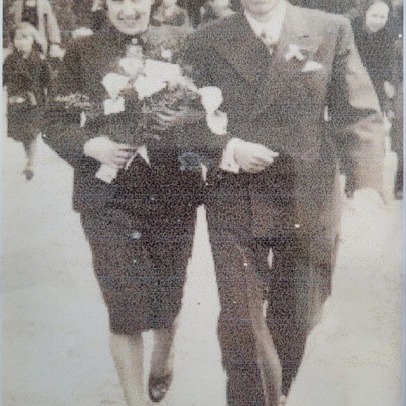Zdjęcie ślubne Rozali z domu Dehmel i  Zbigniwa Wrońskich , 20.04.1938.  Poznań