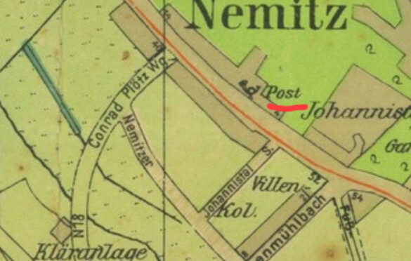 "Post" na mapie z 1919 roku