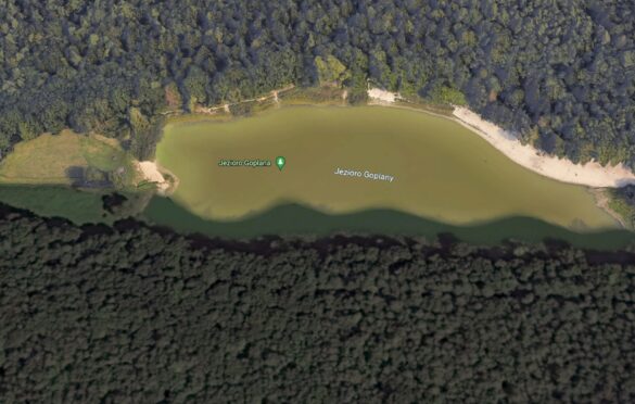 Jezioro Goplana (dawne Sandsee) z Google Earth