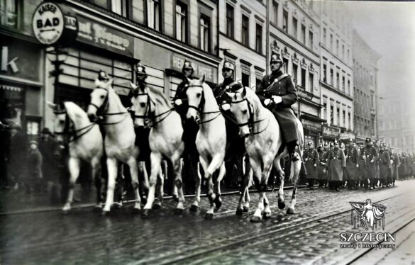 Parada policji w dawnym Stettinie