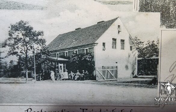 Przód restauracji, obszar dzisiejszego Rajskiego Ogrodu, we fragmencie pocztówki wysłanej w 1904 roku.