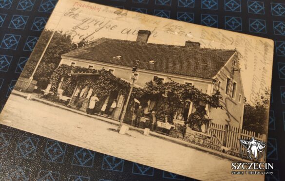 Pocztówka ukazująca restaurację Friedrichshof, wysłana w 1904 roku.