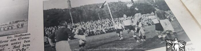Wycinek z gazety opisujący mecz z dodatkiem fotografii, z kolekcji autora