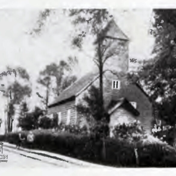 Widok na kościół w Brzózkach z dawnej dokumentacji