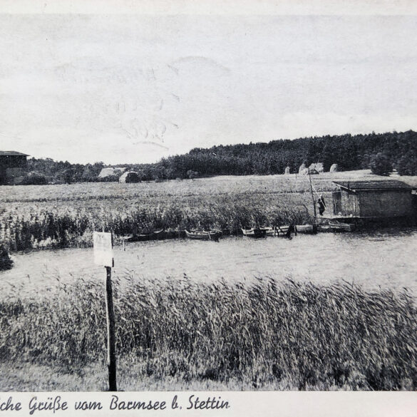 Jezioro Bartoszewo (Barmsee) w dawnej pocztówce, z kolekcji autora