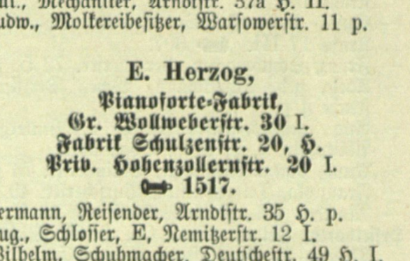 Ewald Herzog w księgach z 1904 roku