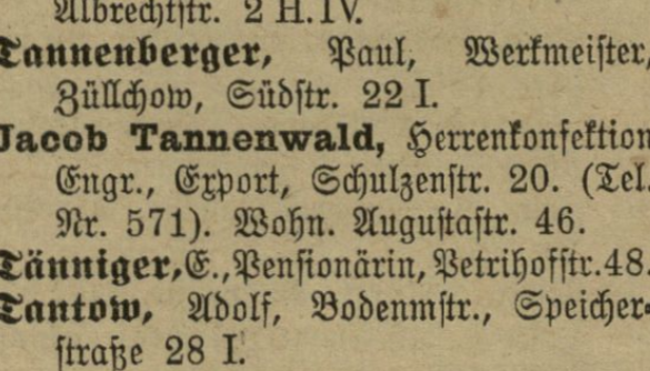 Jacob Tannenwald w księgach z 1919 roku