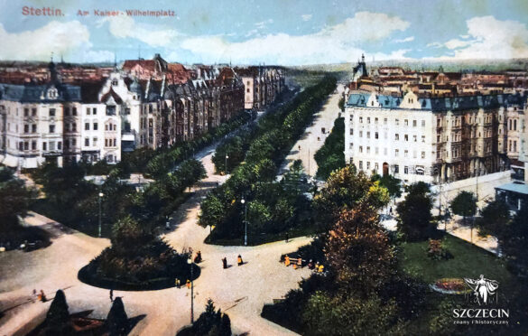 Dzisiejszy Plac Grunwaldzki, dawny Kaiser Wilhelm Platz, przed przebudową w latach trzydziestych. Z kolekcji autora.