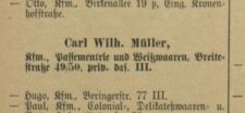 Carl (Karl) Wilhelm Müller w księdze z 1896 roku