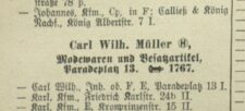 Carl (Karl) Wilhelm Müller w księdze z 1907 roku