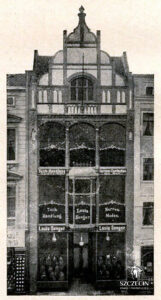 Front sklepu, który założył Louis Senger pod dawną Breitestraße