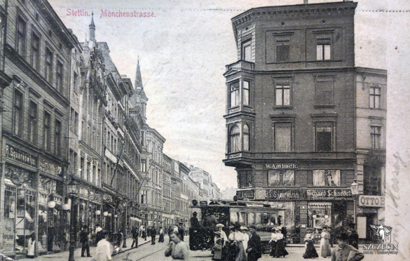 Dawna Mönchenstraße, dzisiejsza ulica Grodzka, w kierunku Tkackiej