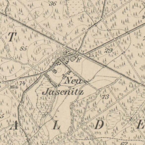 Nowa Jasienica na mapie z końca XIX wieku