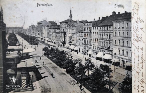 Południowa część dawnego Paradeplatz (Niepodległości) w kierunku północnym i Placu Żołnierza