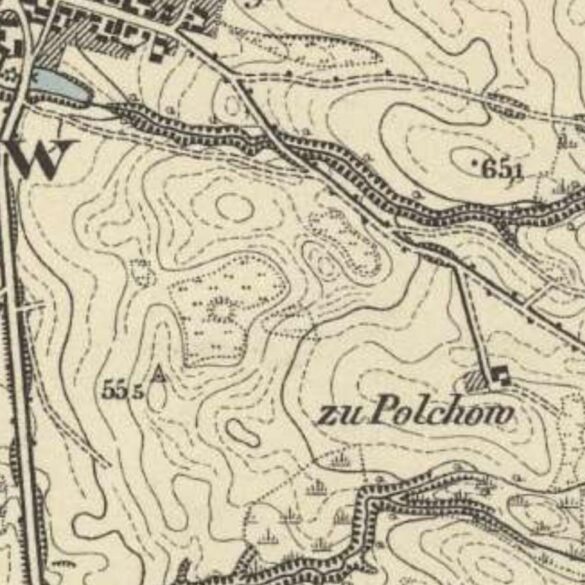 Lokalizacja cegielni (Zgl.) na dawnych mapach