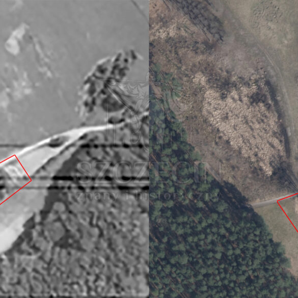 Porównanie lotnicze (1943) i zdjęcie satelitarne (2021)