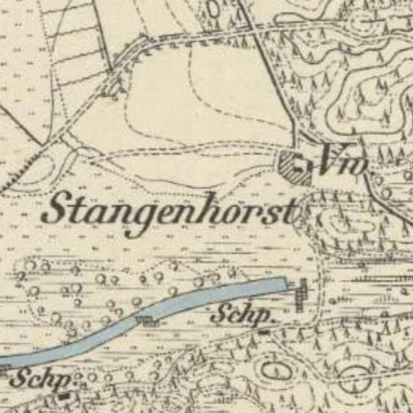 Stangenhorst na mapie z około 1888 roku