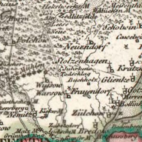 Juhrkens Todtschlag na mapie z ~1813 roku