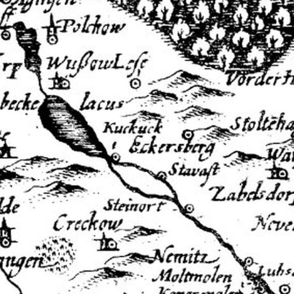 Lokalizacja nazwana Wußowlese na mapie Lubinusa