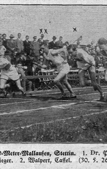 Otto Peltzer w biegu na 600 metrów, w barwach szczecińskich