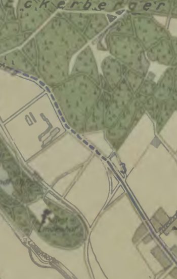 Wycinek jednej z map z zaznaczoną linią planowaną
