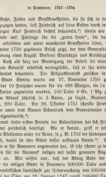 Wzmianka źródłowa o nadaniu generałowi von Stille osady Schwabach
