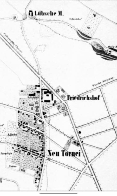 Majątek Friedrichshof. Fragment mapy z 1873 roku.