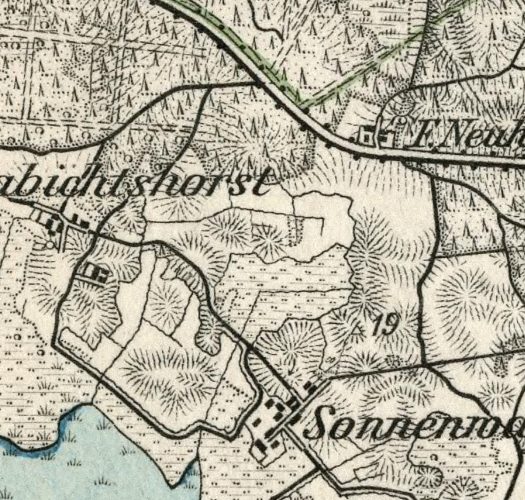 Habichtshorst na mapach z końca XIX wieku