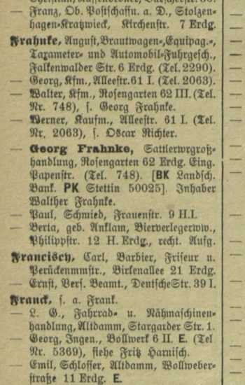August Frahnke w księdze z 1920 roku