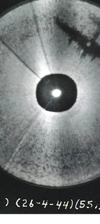 Obraz z radaru H2X, poniżej samolotu przelatywał akurat inny bombowiec
