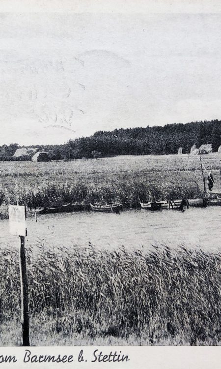 Jezioro Bartoszewo (Barmsee) w dawnej pocztówce, z kolekcji autora