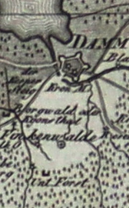 Borgwald aus Kyowsthal na mapie z Theil von Pommern
