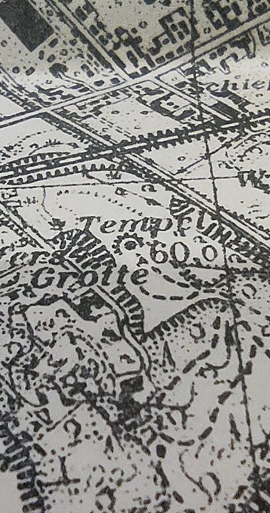 Oznaczenie "Tempel" (świątynia) na mapie z drugiej połowy lat trzydziestych, kolekcja autora
