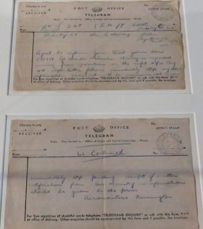 Telegramy, jakie wysyłał Charles Murray w kolekcji w muzeum
