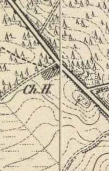 "Dom szosowy" zaznaczony również na mapie z około 1888 roku
