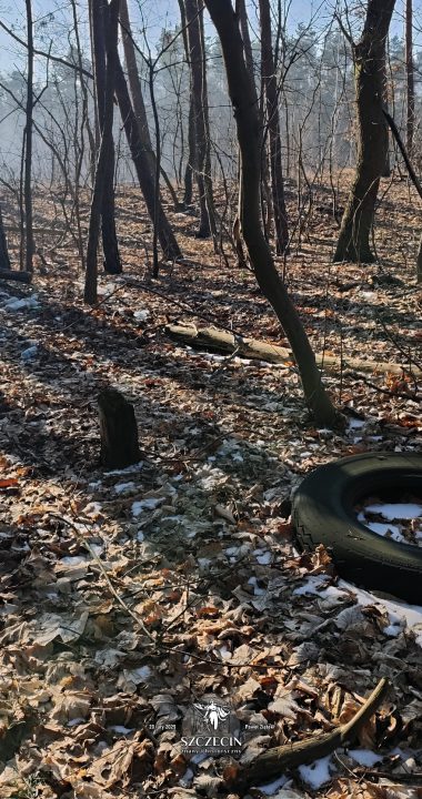 Niestety uwielbiamy śmiecić, wokół dawnego domu szosowego pełno opon, plastikowych butelek