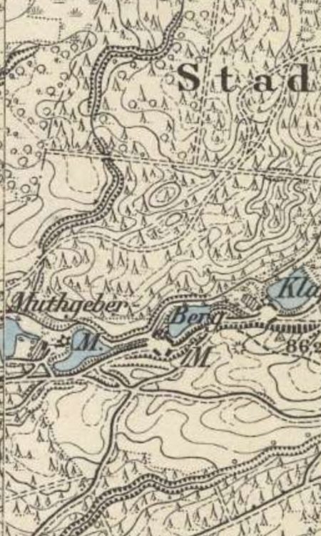 Dolina Siedmiu Młynów na mapie z około 1888 roku