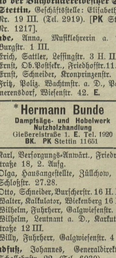 Ernst Bunde w księdze z 1925 roku