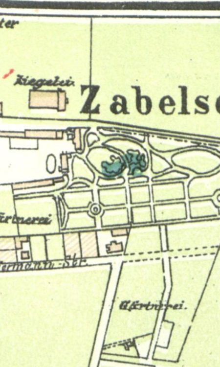 Dawny Feldmark Zabelsdorf z widocznymi na dole pierwszymi willami
