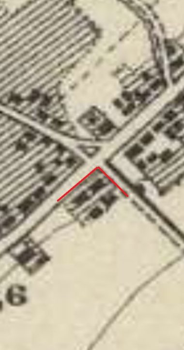 Narożnik Granitowa 62 na mapie z około 1888 roku