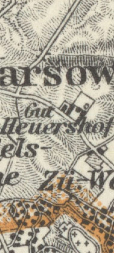 Dwór Heuershof na mapie Kreisu Randow
