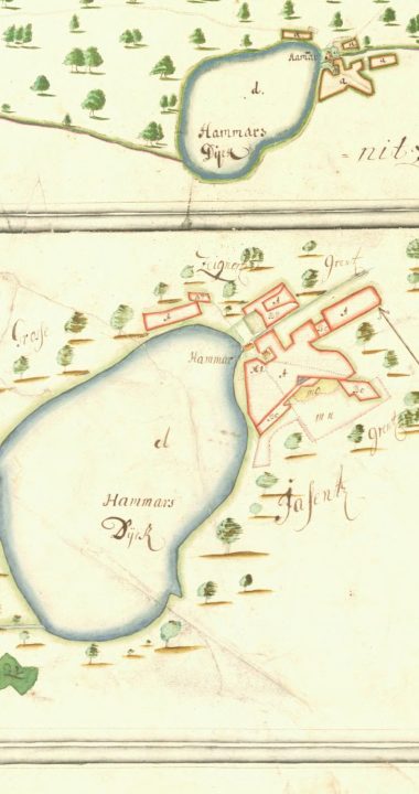 Fragment mapy szwedzkiej z dawnym Hammer (Drogoradz) w Amt Jasenitz
