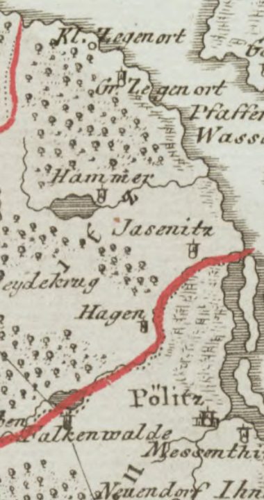 Hammer (Drogoradz) na mapie wydanej w 1791 roku