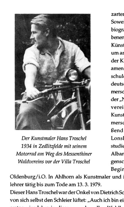 Hans Troschel, dawny właściciel willi w Siedlicach, wycinek z publikacji pana Bergunde