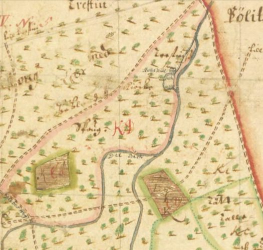 Heckelmühle na mapach szwedzkich, w prawym rogu