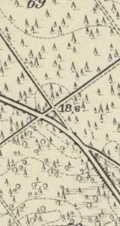 Mapa z około 1888 roku, już Heidekrug nie widzimy!