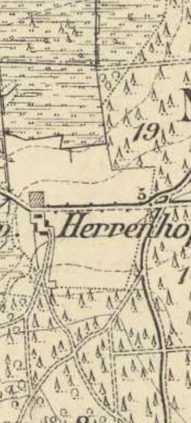 Folwark Hernnhof na mapie z około 1888 roku